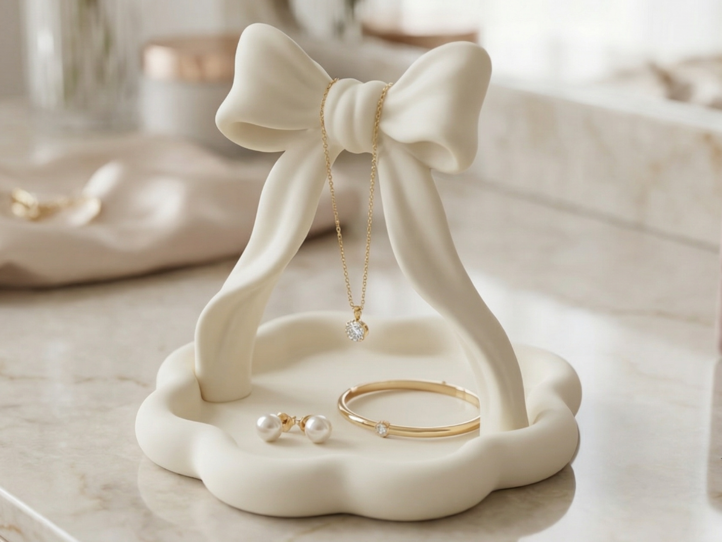 Kurdele Fiyonk Makyaj Takı Organizeri