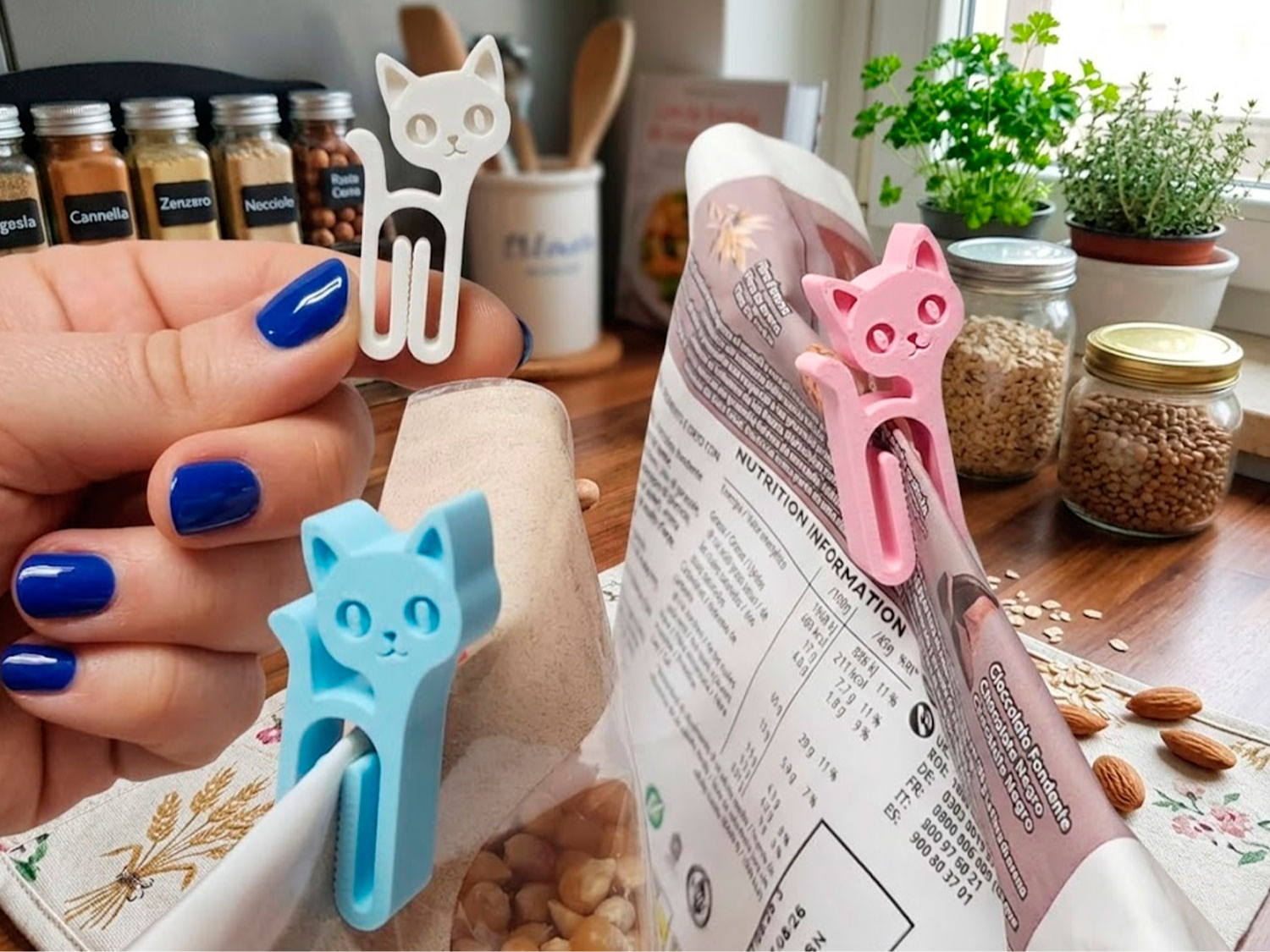 Mini Klipsli Kedi - Poşetleri, paketleri ve zarfları kolayca kapatın 4 ADET