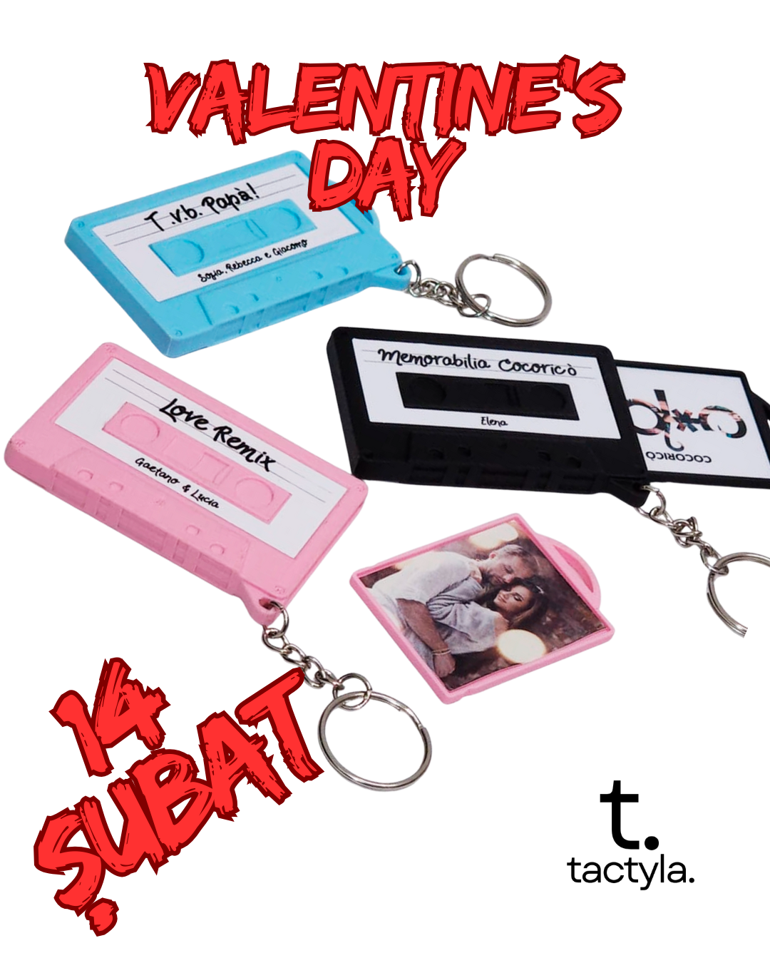 Retro Müzik Kaseti Anahtarlık ve Fotoğraf Çerçevesi